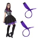 Mechas Lisas Sintéticas 50cm Cor Roxa para Fantasia Halloween e Eventos