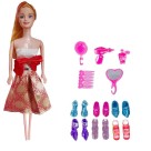 Boneca Fashion Beautiful Girl com Colecao de Sapatos com 21 Acessorios