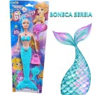 Boneca de sereia +  Acessório Bolsa Com Luz Led na Cauda brinquedo infantil