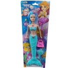 Boneca de sereia +  Acessório Bolsa Com Luz Led na Cauda brinquedo infantil