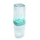 Porta escova de dente e creme dental acrílico com tampa transparente
