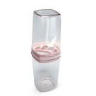 Porta escova de dente e creme dental acrílico com tampa transparente