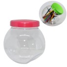 Baleiro 2,3L com Tampa Colorido Redondo Pote Balas Doces Plástico
