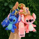 Chaveiro Stitch Emborrachado Fofo Angel 3D 