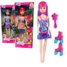 Boneca Patinadora com Roller Com acessorios Capacete e Escova Infantil