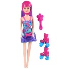 Boneca Patinadora com Roller Com acessorios Capacete e Escova Infantil