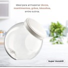 Baleiro 2,3L com Tampa Colorido Redondo Pote Balas Doces Plástico