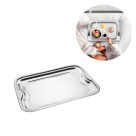 Bandeja Retangular Inox 42cm Detalhada Decoração