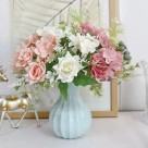 Galho Roseira com 3 Flores Alta com 83cm Colorido