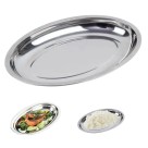 Travessa Oval Inox Funda para Porções Parmegiana Arroz Salada 24cm