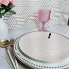 Prato Raso Cerâmica Bristol Granilite Cor Rosa-claro 27cm
