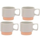 Conjunto 4 Canecas Cerâmica 120ml Verano Diversas Cores para Cha da Tarde Cantinho do Cafe