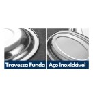 ravessas Oval Aço Inox Funda 30cm Guarnição Batata Arroz