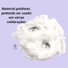 Teia de Aranha com Mini Aranhas 20x30cm – Decoração de Halloween Realista para Paredes, Mesas e Ambientes Temáticos