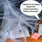 Teia de Aranha com Mini Aranhas 20x30cm – Decoração de Halloween Realista para Paredes, Mesas e Ambientes Temáticos