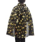 Capa Para Fantasia Halloween Preta Com Dourada Infantil