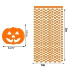 Cortina Metalizada Halloween Abobora Altura 2 metros x 1 metro Largura