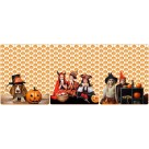 Cortina Metalizada Halloween Abobora Altura 2 metros x 1 metro Largura