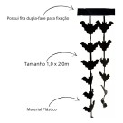 Cortina Metalizada Morcego Preta 1m X 2m Halloween Decoração