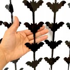Cortina Metalizada Morcego Preta 1m X 2m Halloween Decoração