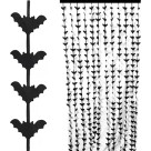 Cortina Metalizada Morcego Preta 1m X 2m Halloween Decoração