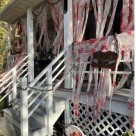 Cortina com detalhes em Sangue Halloween