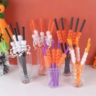 Canudos Para Halloween  Abóboras 4 Unidades