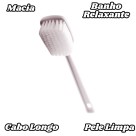Escova De Banho Para Lavar As Costas Cabo Longo Cerdas Macia Cor Branco