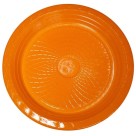 Prato Descartável Raso 15cm Sobremesa Laranja Neon