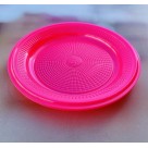 Prato Descartável Raso 15cm Sobremesa Rosa Neon