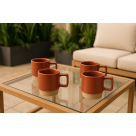 Conjunto 4 Canecas Cerâmica 120ml Verano Diversas Cores para Cha da Tarde Cantinho do Cafe