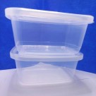 Conjunto Kit 2 Potes de Plástico Quadrado Organizador Alimentos Marmita 1300ml