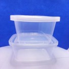 Conjunto Kit 2 Potes de Plástico Quadrado Organizador Alimentos Marmita 1300ml