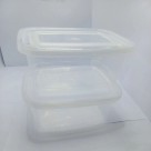 Conjunto Kit 2 Potes de Plástico Quadrado Organizador Alimentos Marmita 1300ml