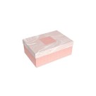 Caixa de Presnete Aura Pequena com Tampa Estampada Dizer Com Carinho Rosa