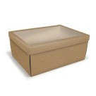 Caixa Multiuso com Visor Papel Kraft 33x24x14cm Visor de Acetato