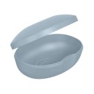 Porta Sabonete De Barra Saboneteira Plástica Atoxica Soft Azul Glacial