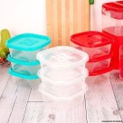 Conjunto 3 Potes Quadrados Com Tampa 550ml