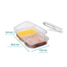 Porta Frios Plástico Duplo Retangular Com Tampa 1250ml