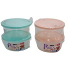 Kit 2 Potes Redondo 1300ml Plástico Médio Organizador de Alimentos Cozinha