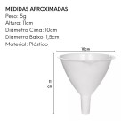 Funil de Plastico Grande 10cmx11cm Branco Utensilio Domestico Cozinha