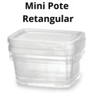 Conjunto 3 potes Retangulares Transparente para Armazenamento Multiuso