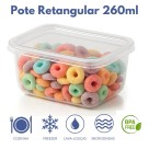 Conjunto 3 potes Retangulares Transparente para Armazenamento Multiuso