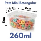 Conjunto 3 potes Retangulares Transparente para Armazenamento Multiuso