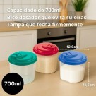 Pote Farinheiro Açucareiro 700ml Tampa C/ Dosador Mantimento