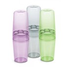 Porta Escova e Creme Dental com Tampa Premium Cristal