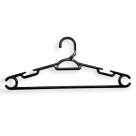 Conjunto 8 Cabides Napoli Preto Adulto 38cm Adulto Visual  Reforçado  Guarda-Roupa  Organização