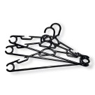 Conjunto 8 Cabides Napoli Preto Adulto 38cm Adulto Visual  Reforçado  Guarda-Roupa  Organização