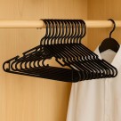 Conjunto 8 Cabides Napoli Preto Adulto 38cm Adulto Visual  Reforçado  Guarda-Roupa  Organização