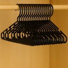 Conjunto 8 Cabides Napoli Preto Adulto 38cm Adulto Visual  Reforçado  Guarda-Roupa  Organização